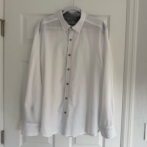 Robert Graham Mens Classic White Long-Sleeve Button-Up Shirt 2 XL